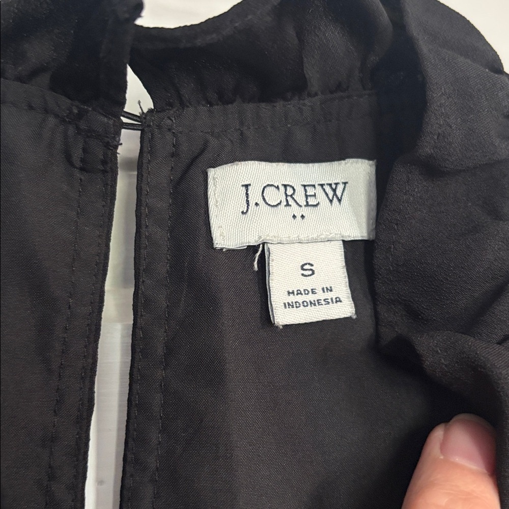 J. Crew Black Ruffle Neck Blouse - Picture 2 of 4